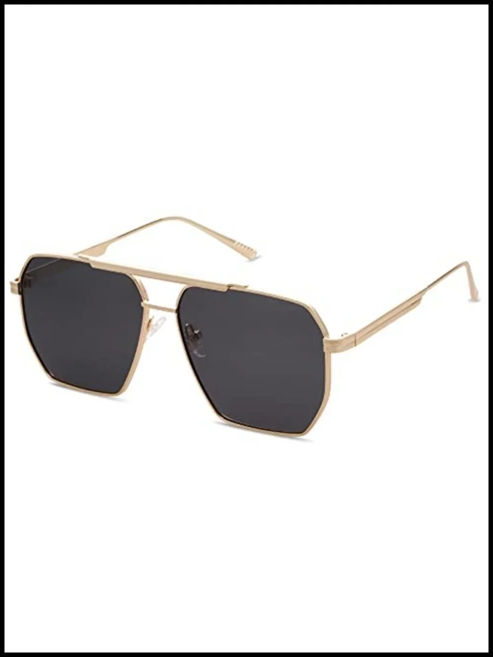 Oversized Square Polarized Sunglasses Metal Frame UV Protection